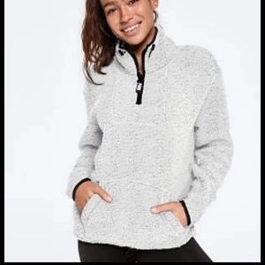 Pink Sherpa quarter zip